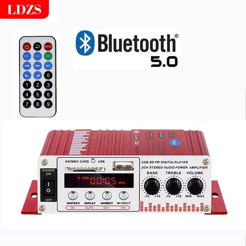 High-Power Mini Small Digital Power Amplifier Home Car Multi-Function Card 12V Bluetooth Audio Amplifier - Image 3